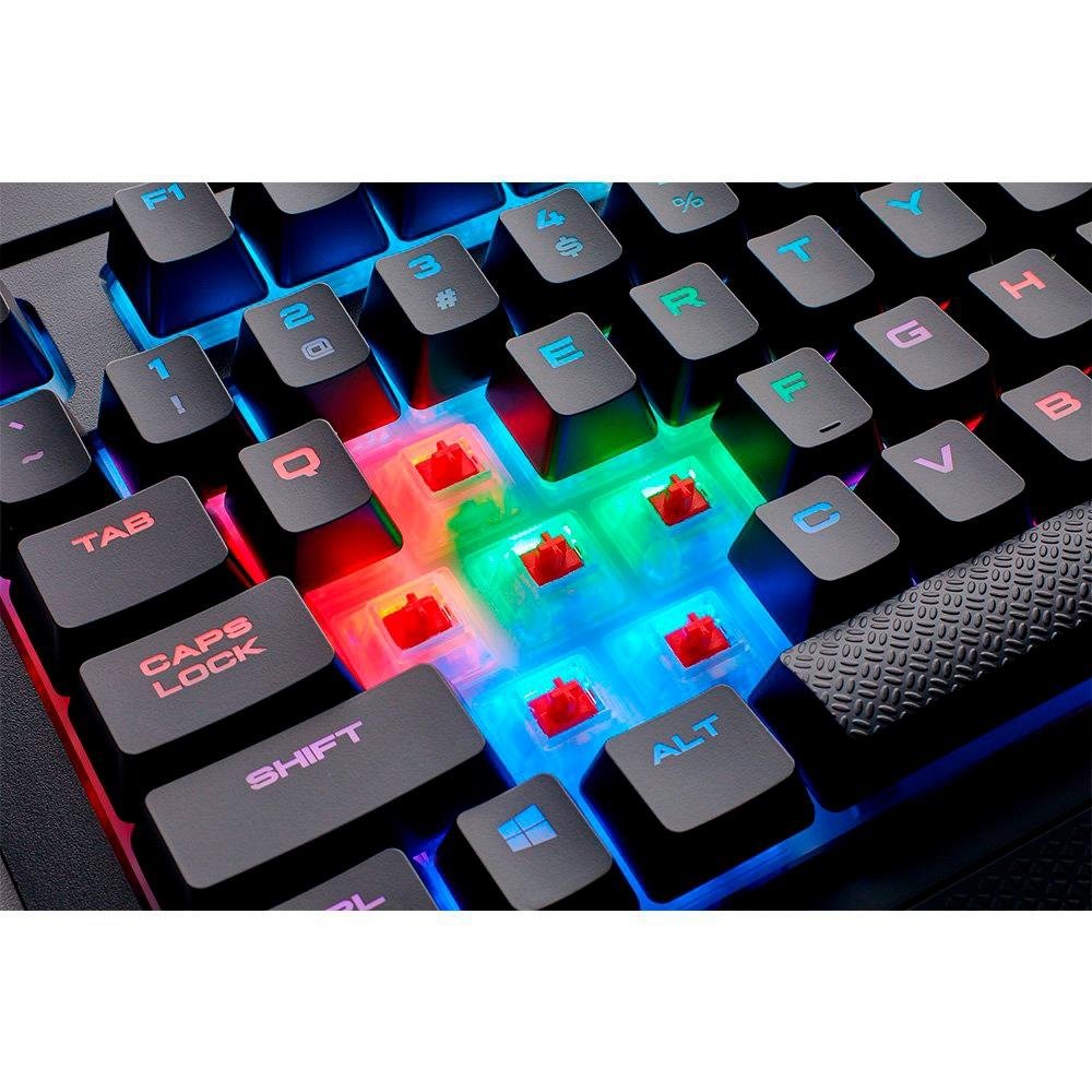 Teclado Mecânico Gamer Corsair K68, RGB, Switch Cherry MX Red