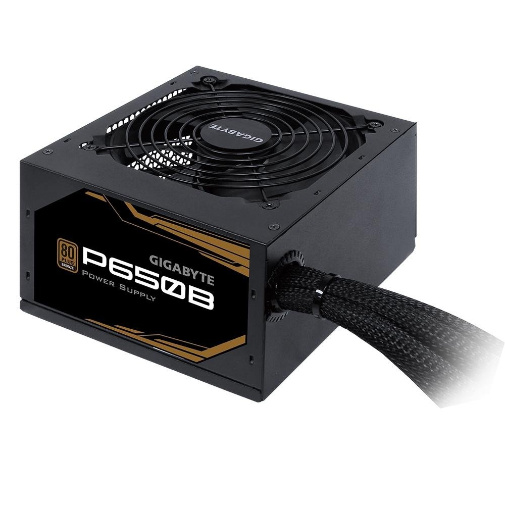 Fonte Gigabyte P650B, 650W, 80 Plus Bronze, PFC Ativo, Com Cabo, Preto - GP-P650B/BR