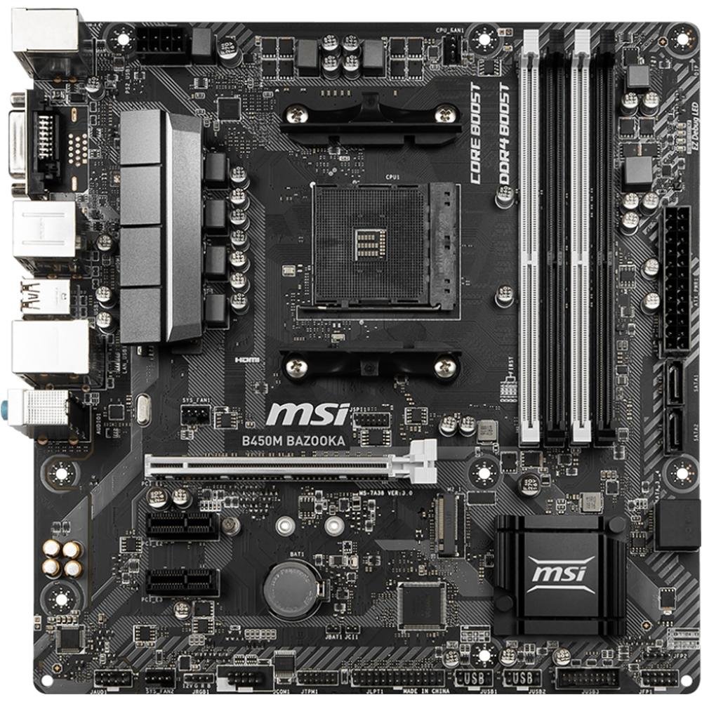 Placa-Mãe MSI B450M Bazooka, AMD AM4, mATX, DDR4