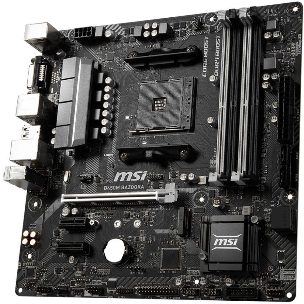 Placa-Mãe MSI B450M Bazooka, AMD AM4, mATX, DDR4