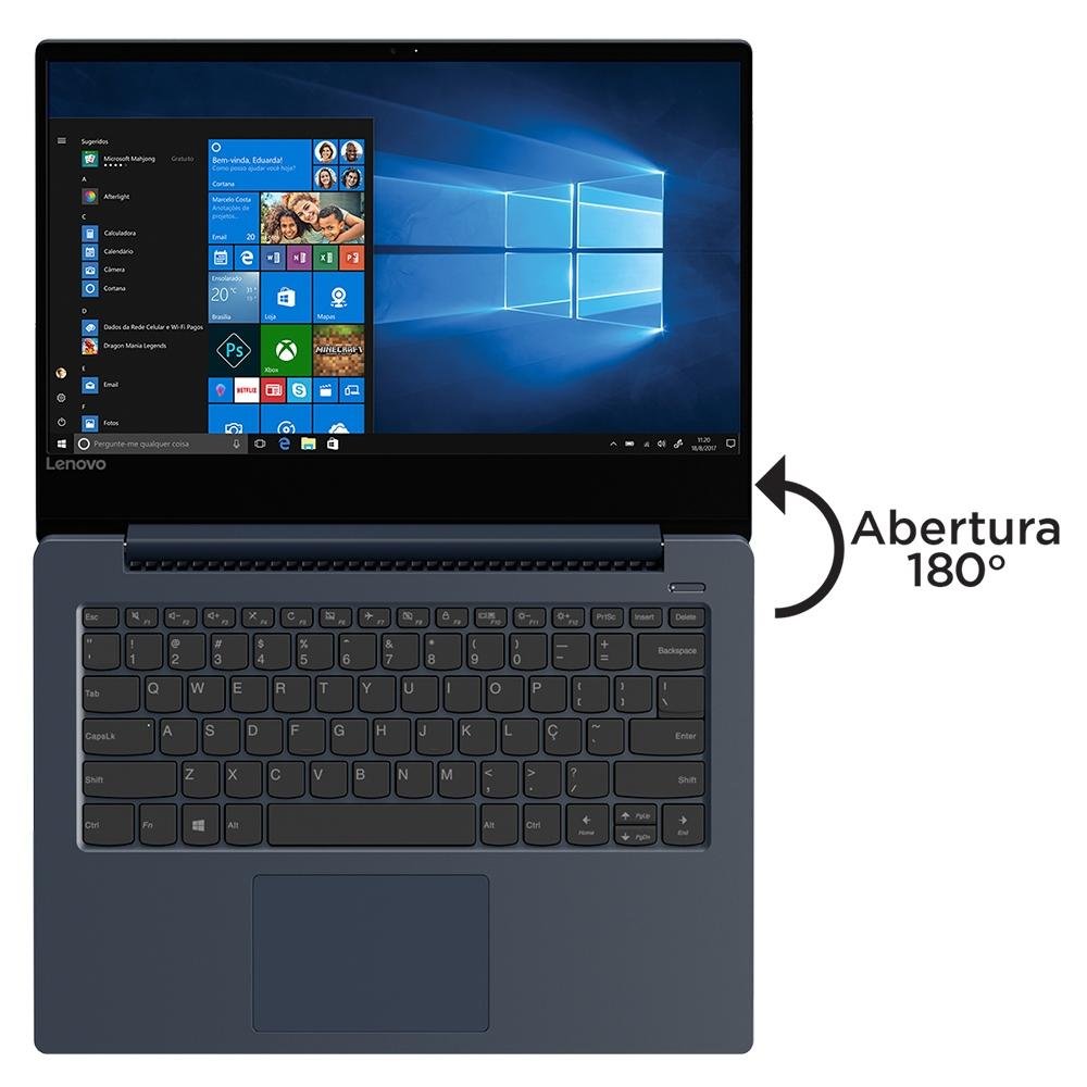 Notebook Lenovo 330S, Intel Core i7-8550U, 8GB, 1TB, Windows 10, 14´, Azul - 81JM0003BR Notebook Lenovo 330S, Intel Core i7-8550U, 8GB, 1TB, Windows 10, 14´, Azul - 81JM0003BR