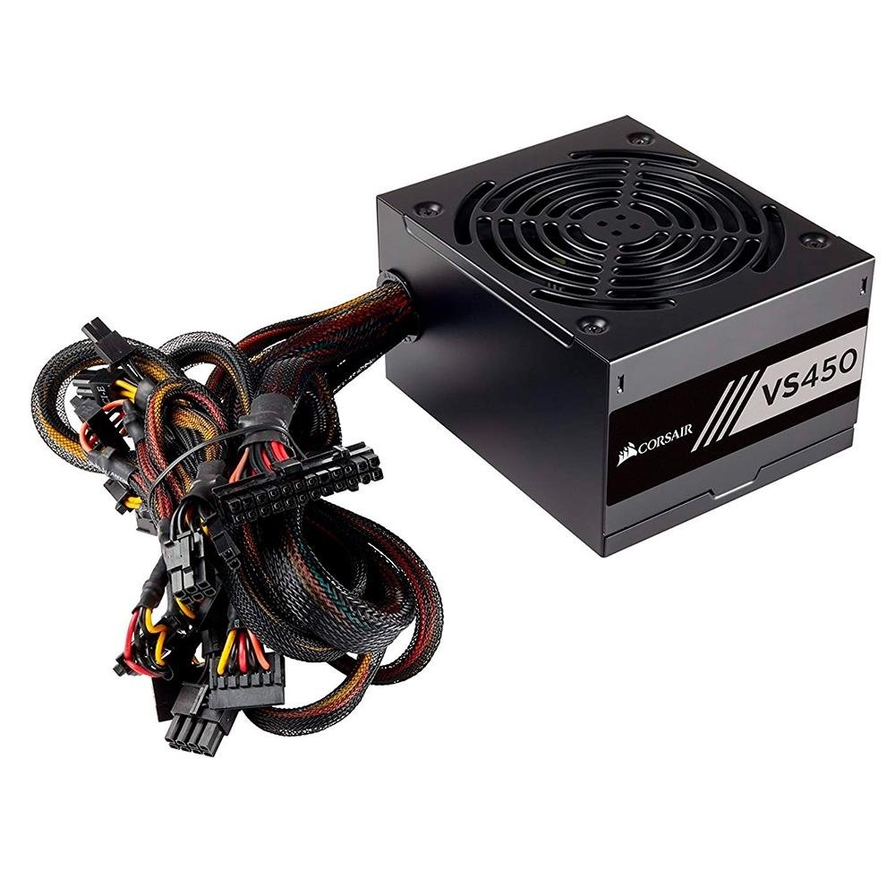 Fonte Corsair 450W 80 Plus White VS450 - CP-9020170-BR Fonte Corsair 450W 80 Plus White VS450 - CP-9020170-BR