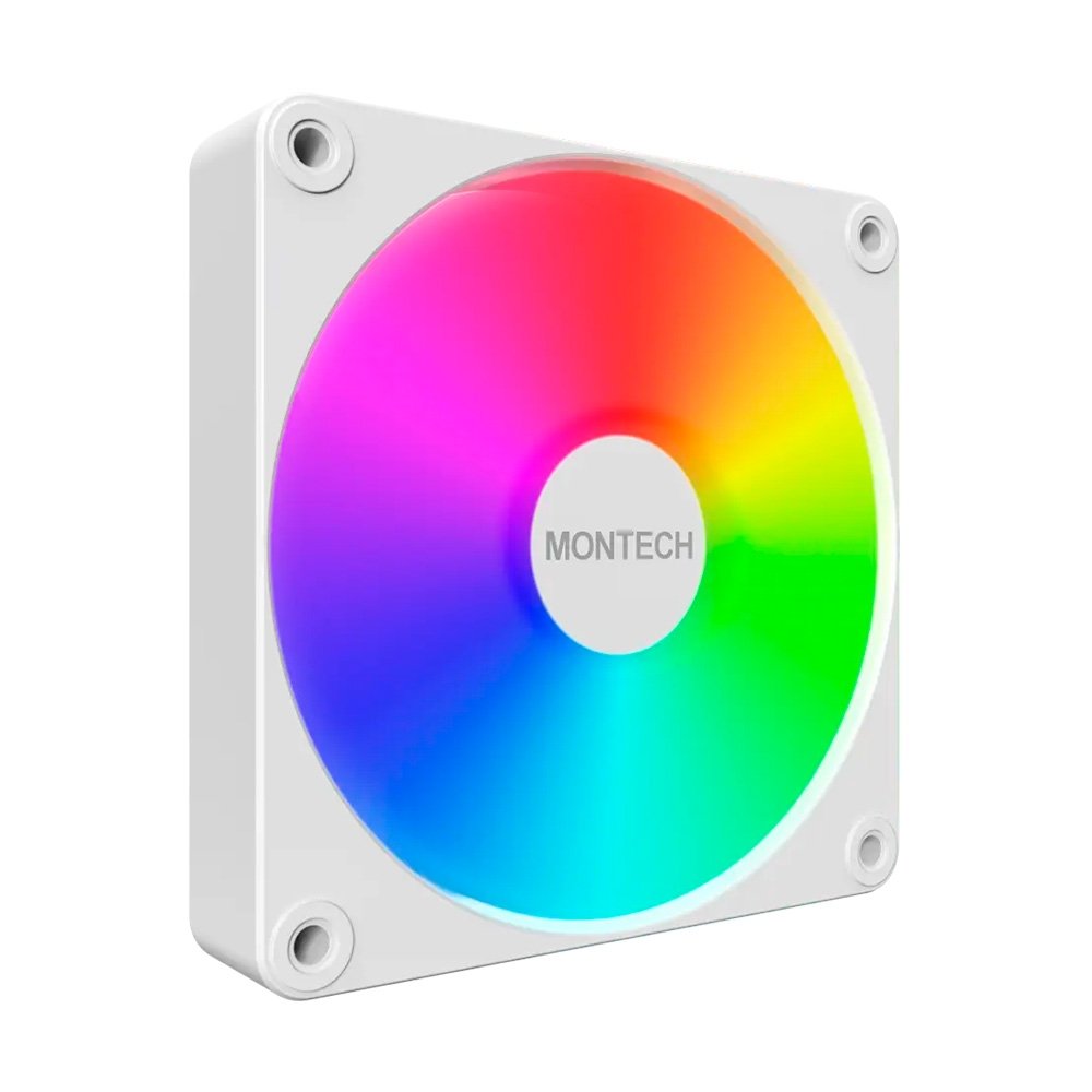 Kit Ventoinhas Montech GF120R V2, ARGB, Reverse, 3x 120mm, Branco - GF120RV2ARGB3PW