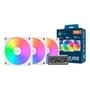Kit Ventoinhas Montech GF120R V2, ARGB, Reverse, 3x 120mm, Branco - GF120RV2ARGB3PW