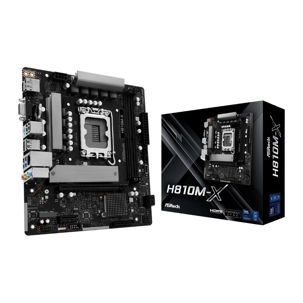 Placa-Mãe ASRock H810M-X Gen5, Intel LGA 1851, Micro ATX, DDR5 - 90-MXBU90-A0UAYZ