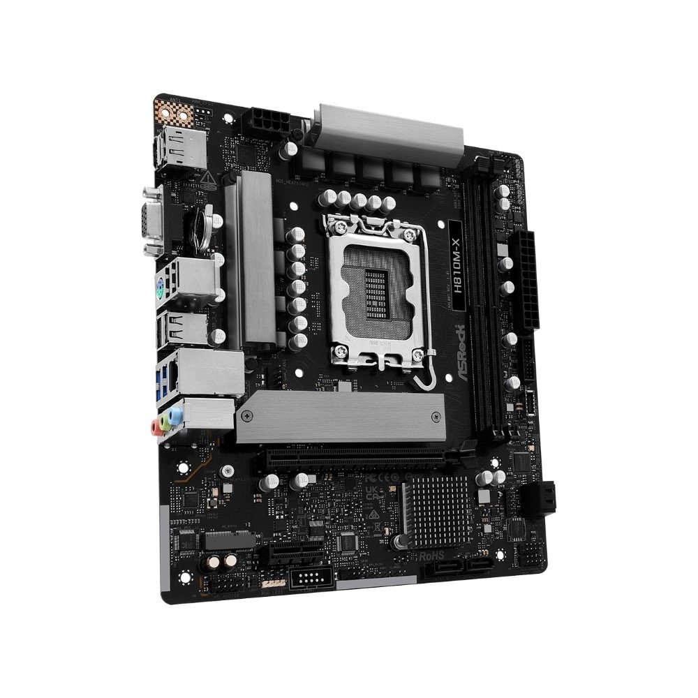 Placa-Mãe ASRock H810M-X Gen5, Intel LGA 1851, Micro ATX, DDR5 - 90-MXBU90-A0UAYZ