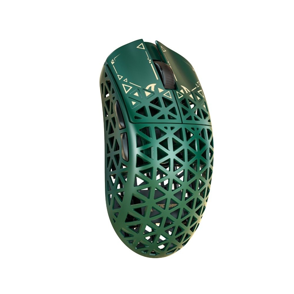 Mouse Gamer Sem Fio Attack Shark R5 Ultra, 42000 DPI, Fibra de Carbono, Switch Óptico, Tri-Mode Wireless Bluetooth USB-C, Verde - R5 ULTRA