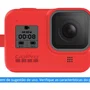 Capa Silicone Gopro Hero 8 + Cordão Ajustável - Sleeve + Lanyard Cor Vermelho