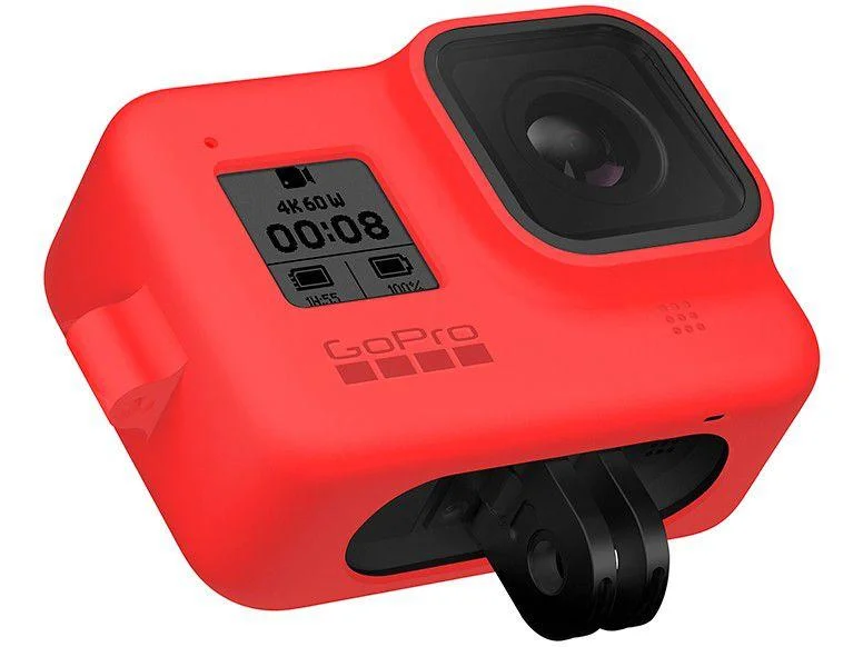 Capa Silicone Gopro Hero 8 + Cordão Ajustável - Sleeve + Lanyard Cor Vermelho