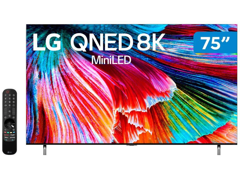 Smart TV QNED LG 75 Polegadas 8K, 120HZ, 4x HDMI 2.1, Inteligência Artificial, Thinq, Google Alexa, Bivolt - 75QNED99SPA Smart TV QNED LG 75 Polegadas 8K, 120HZ, 4x HDMI 2.1, Inteligência Artificial, Thinq, Google Alexa, Bivolt - 75QNED99SPA
