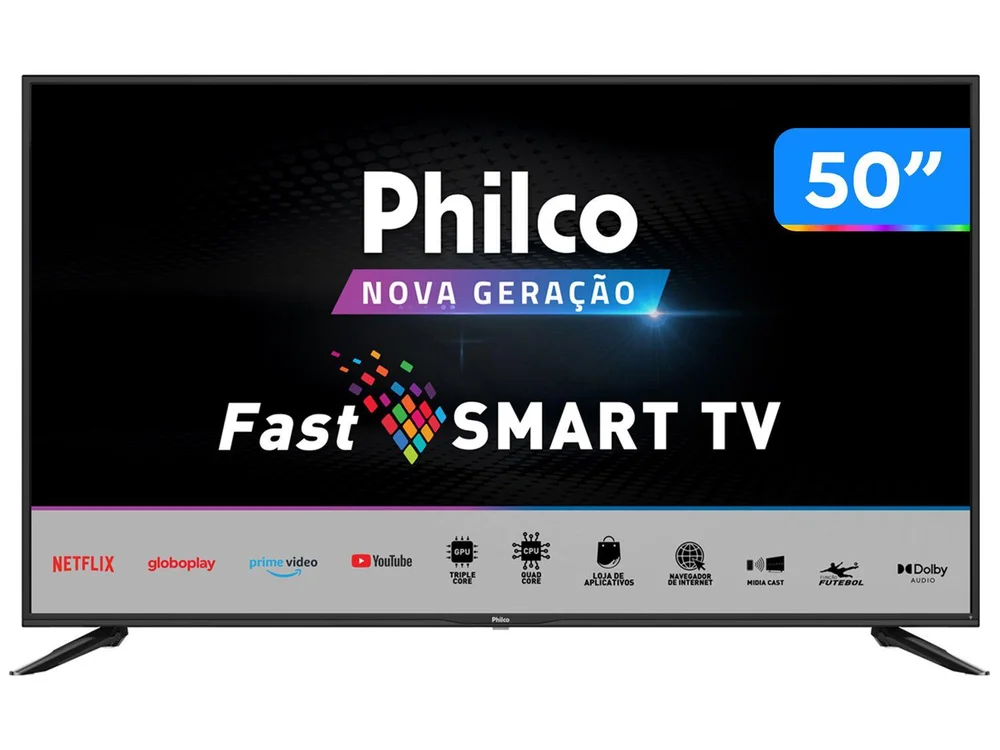 Smart TV LED Philco 50 Polegadas 4K, Ultra HD, HDMI, 2 USB, Wi-Fi - PTV50N10N5E4 Smart TV LED Philco 50 Polegadas 4K, Ultra HD, HDMI, 2 USB, Wi-Fi - PTV50N10N5E4