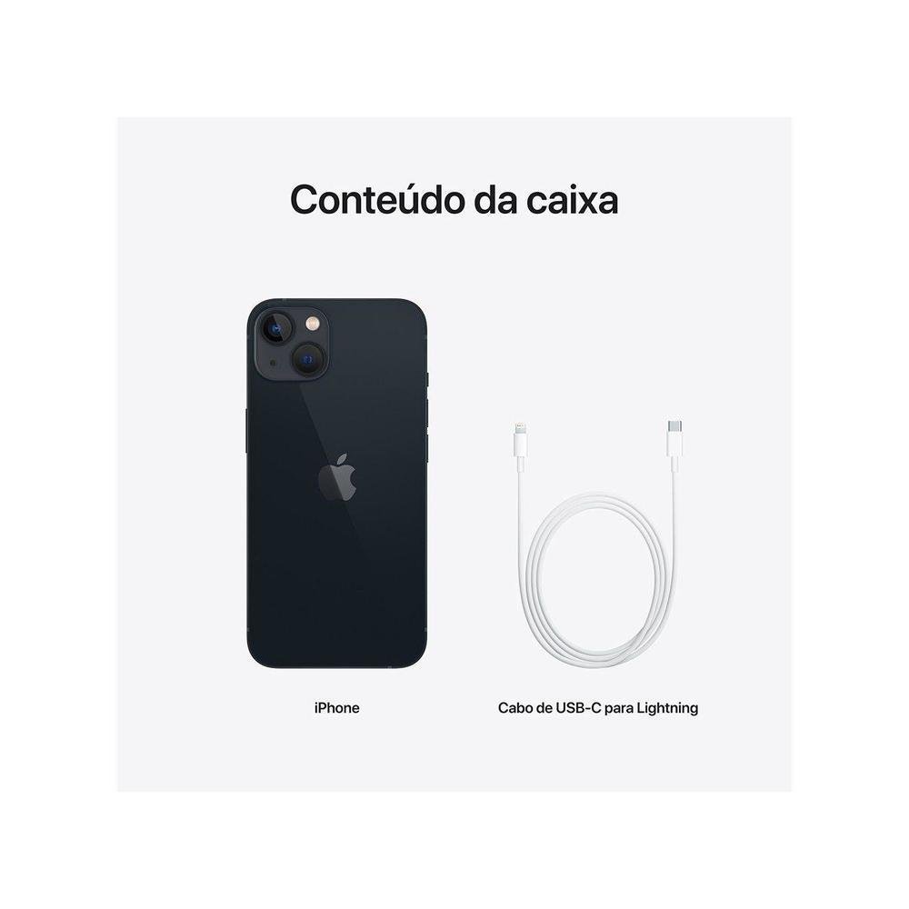 Apple iPhone 13, 512GB, Meia-noite, Tela 6.1