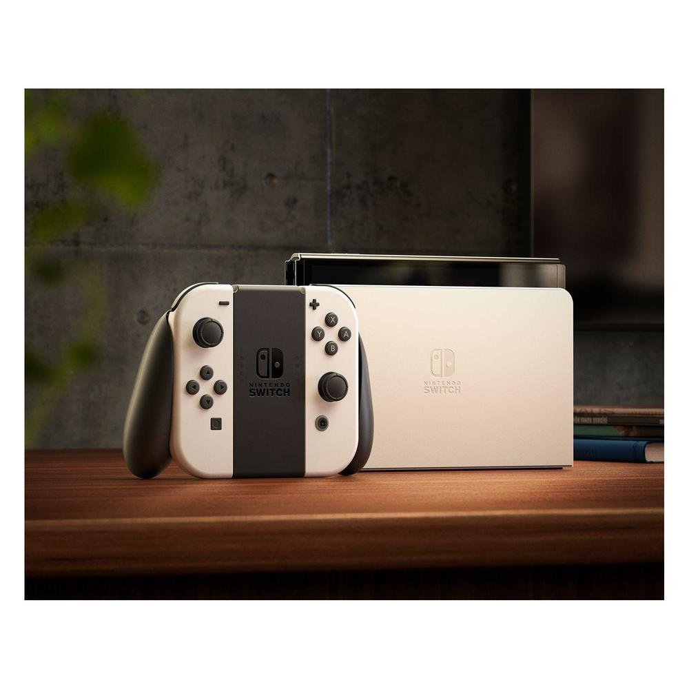 Nintendo Switch OLED 64GB Branco 2 Controles | KaBuM!