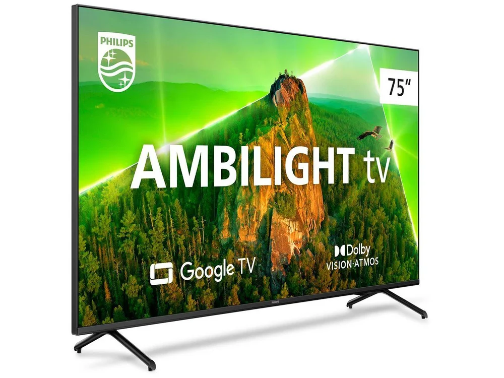 Smart Tv 75 Polegadas Philips Ambilight LED 4K UHD, 4 HDMI, 2 USB, WiFi, 60Hz, Prata - 75pug7908/78 Smart Tv 75 Polegadas Philips Ambilight LED 4K UHD, 4 HDMI, 2 USB, WiFi, 60Hz, Prata - 75pug7908/78