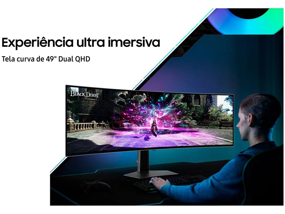 Monitor Gamer Curvo Samsung Odyssey 49 Oled KaBuM