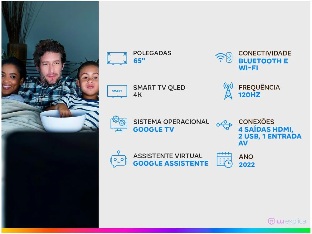 Smart TV 65” 4K QLED TCL 65C835 120Hz