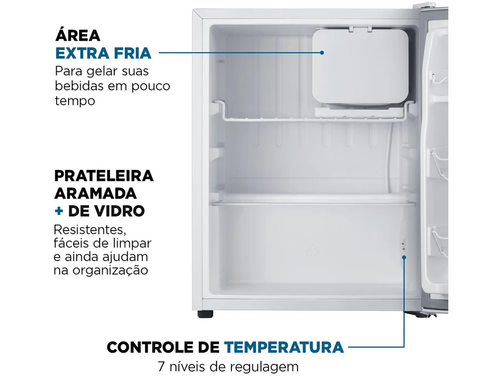 Frigobar Mondial 73L Branco e Cinza FGB-01-W80 Frigobar Mondial 73L Branco e Cinza FGB-01-W80