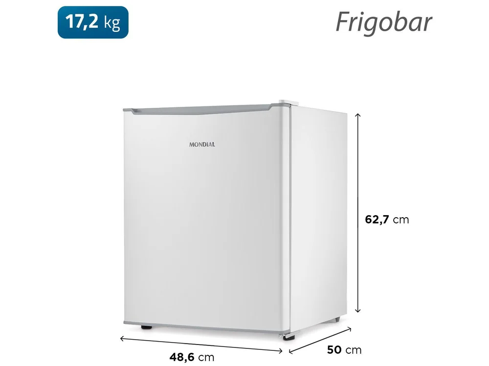 Frigobar Mondial 73L Branco e Cinza FGB-01-W80 Frigobar Mondial 73L Branco e Cinza FGB-01-W80