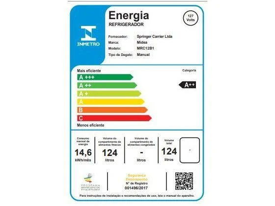 Frigobar Midea 124L Branco Frigobar Midea 124L Branco