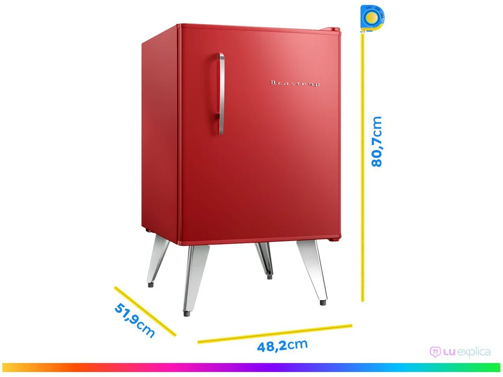 Frigobar Brastemp 76L Vermelho Retrô BRA08HV