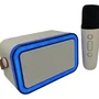 Caixa De Som Microfone De Karaokê Sem Fio Bluetooth Am16 Cor Creme