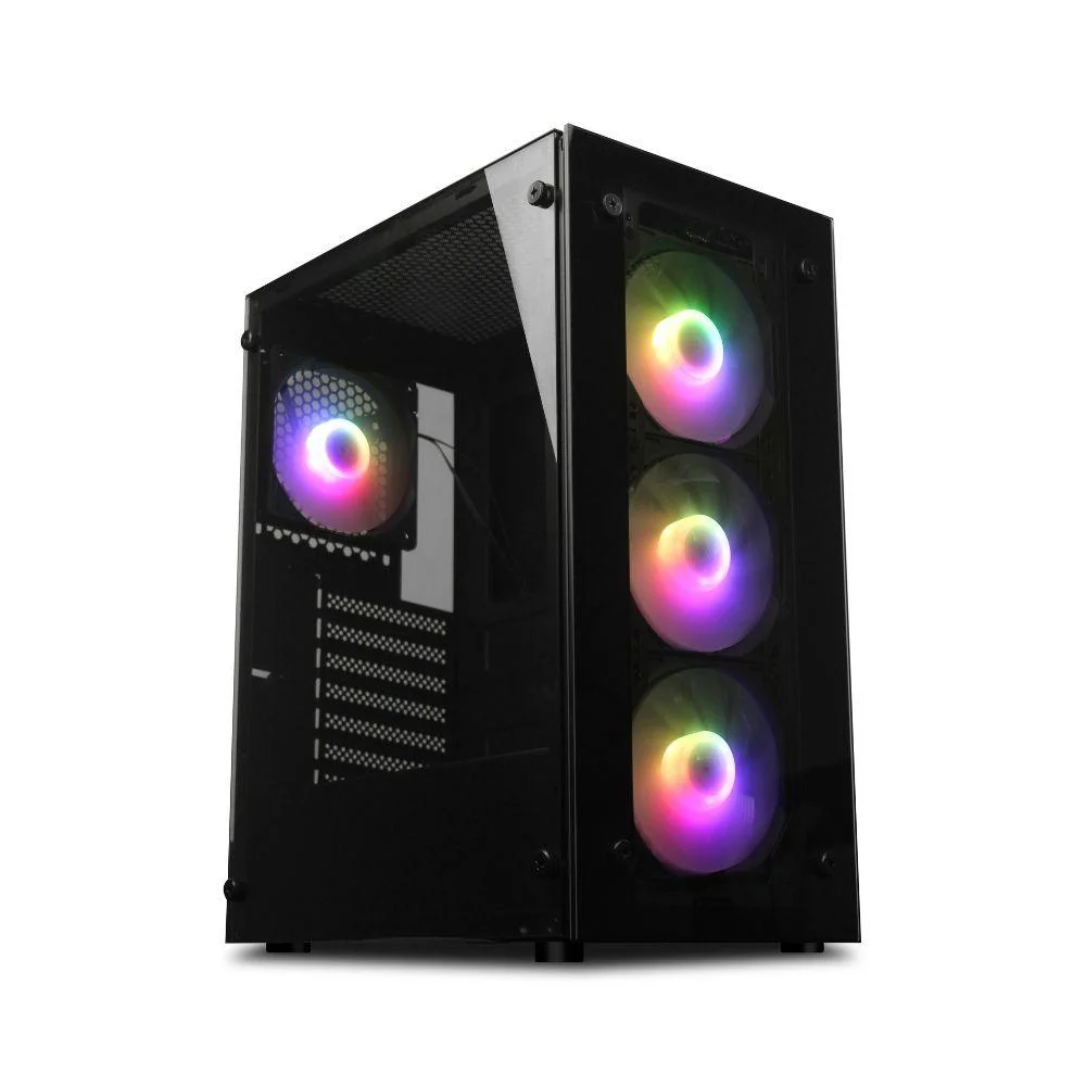 Gabinete Gamer Primetek Atx Vidro Temperado 4 Fans RGB R20 Gabinete Gamer Primetek Atx Vidro Temperado 4 Fans RGB R20