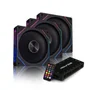 Kit 3 Fan 120mm Round5 Nordwind Forward Com Controladora ARGB Preto R5-kit-nordwind-fw-b-2221