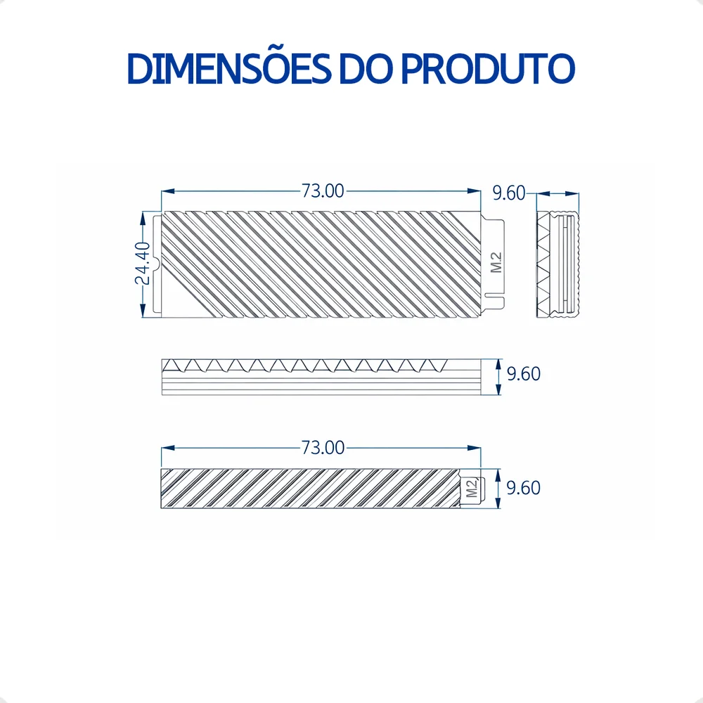 Dissipador De Calor SSD M.2 Nvme Alumínio PC Ps5 Dissipador De Calor SSD M.2 Nvme Alumínio PC Ps5