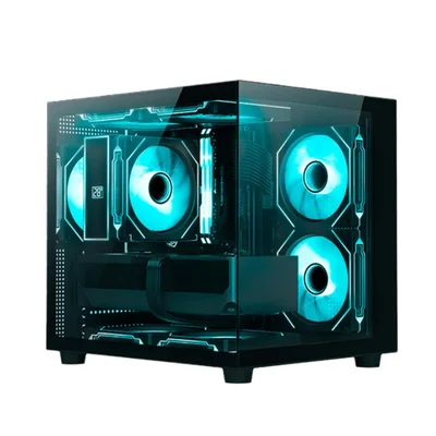 Gabinete Gamer Aquário C3tech Mt-g720bk - Vidro Temperado - Até 7 Fans - Micro Atx - Preto