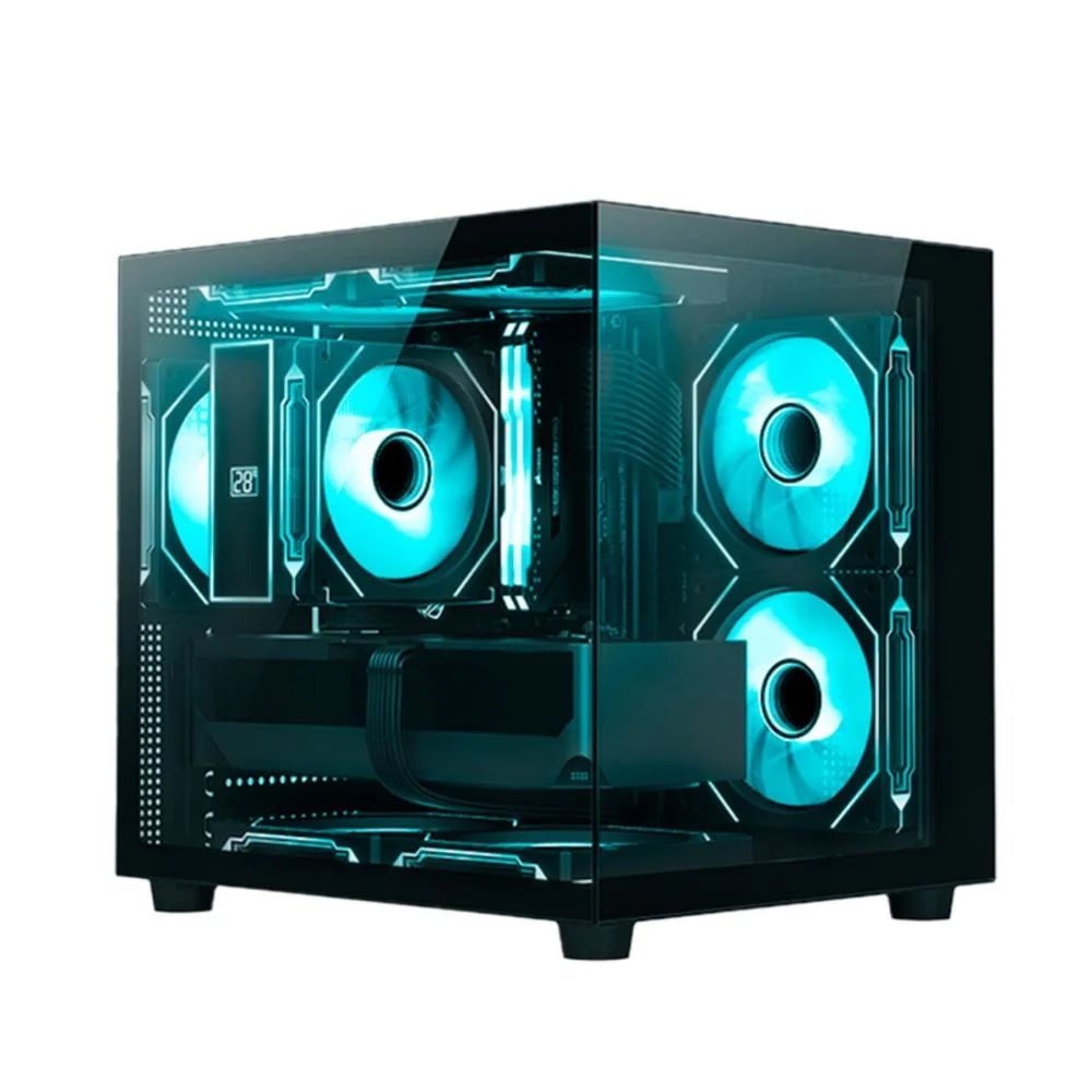 Gabinete Gamer Aquário C3tech Mt-g720bk - Vidro Temperado - Até 7 Fans - Micro Atx - Preto Gabinete Gamer Aquário C3tech Mt-g720bk - Vidro Temperado - Até 7 Fans - Micro Atx - Preto