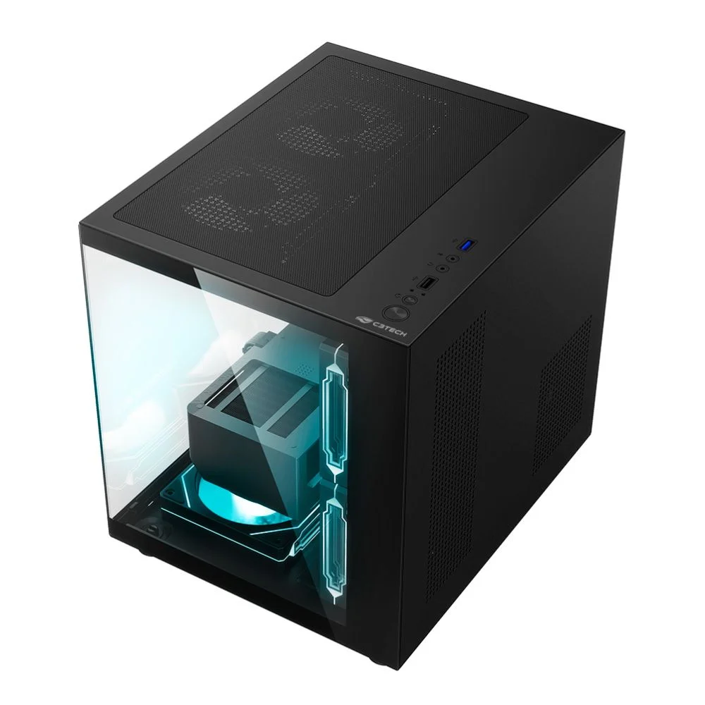 Gabinete Gamer Aquário C3tech Mt-g720bk - Vidro Temperado - Até 7 Fans - Micro Atx - Preto Gabinete Gamer Aquário C3tech Mt-g720bk - Vidro Temperado - Até 7 Fans - Micro Atx - Preto