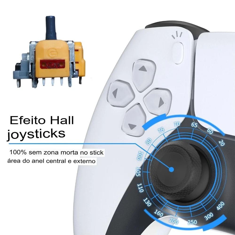 Analogico Hall Effect V3.0 Dualsense Sony Playstation 5 Ps5 Controle Anti Drift