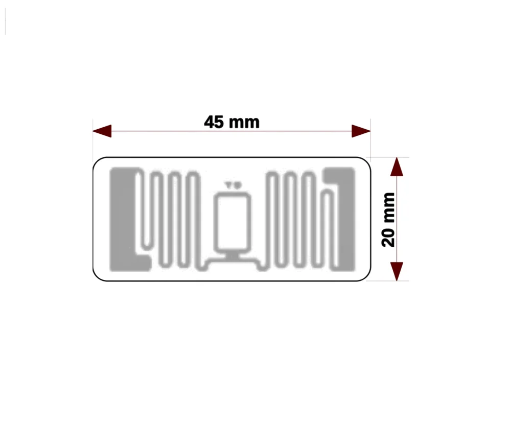 Etiqueta Rfid Uhf 900 Mhz 45x20 - 100 Unidades