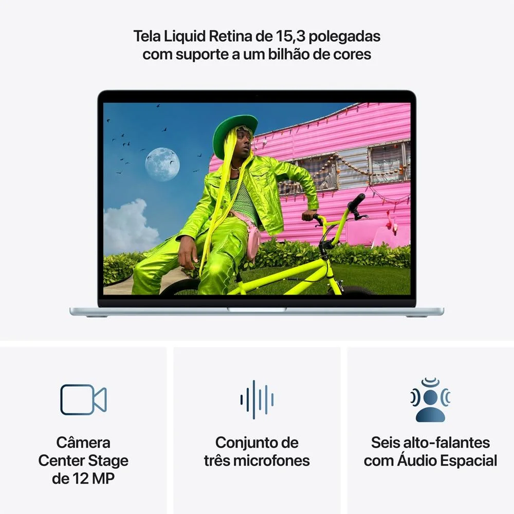 Macbook Air 15" M5, Cpu 10 Núcleos E Gpu 10 Núcleos, 24gb Ram, 1TB SSD - Azul