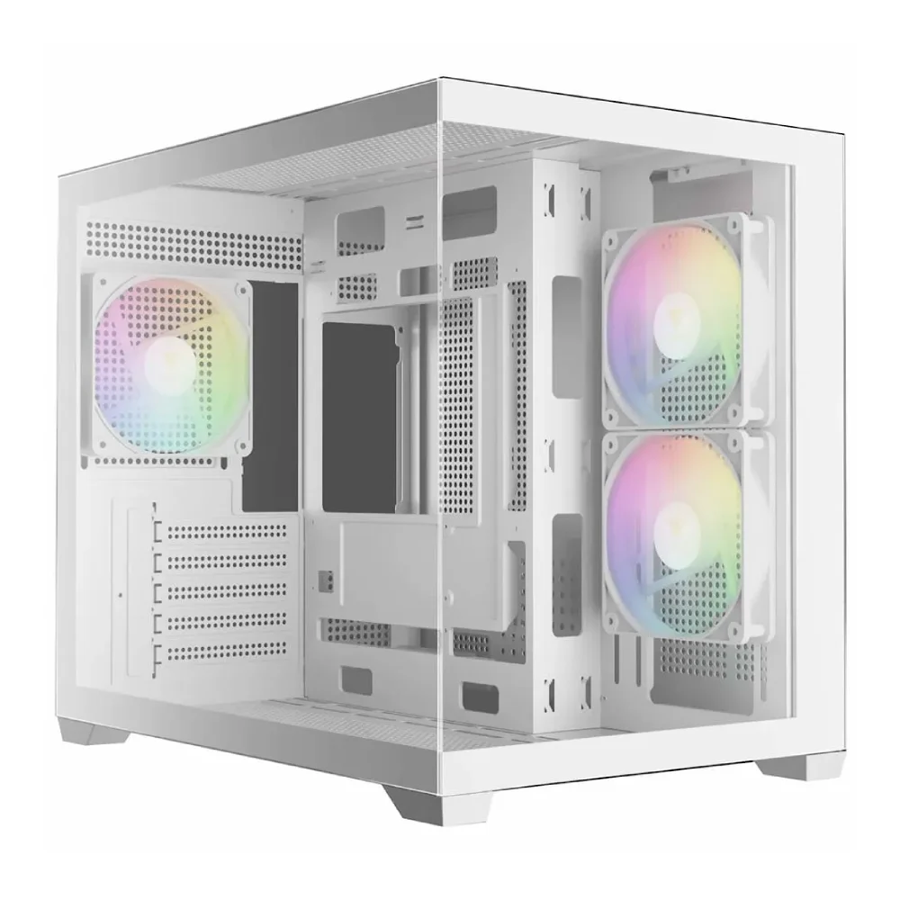 Gabinete Gamdias Aura Gc10m ARGB V2 Wh Matx Mini Tower Vidro Temperado Com 3 Fan Branco Gabinete Gamdias Aura Gc10m ARGB V2 Wh Matx Mini Tower Vidro Temperado Com 3 Fan Branco