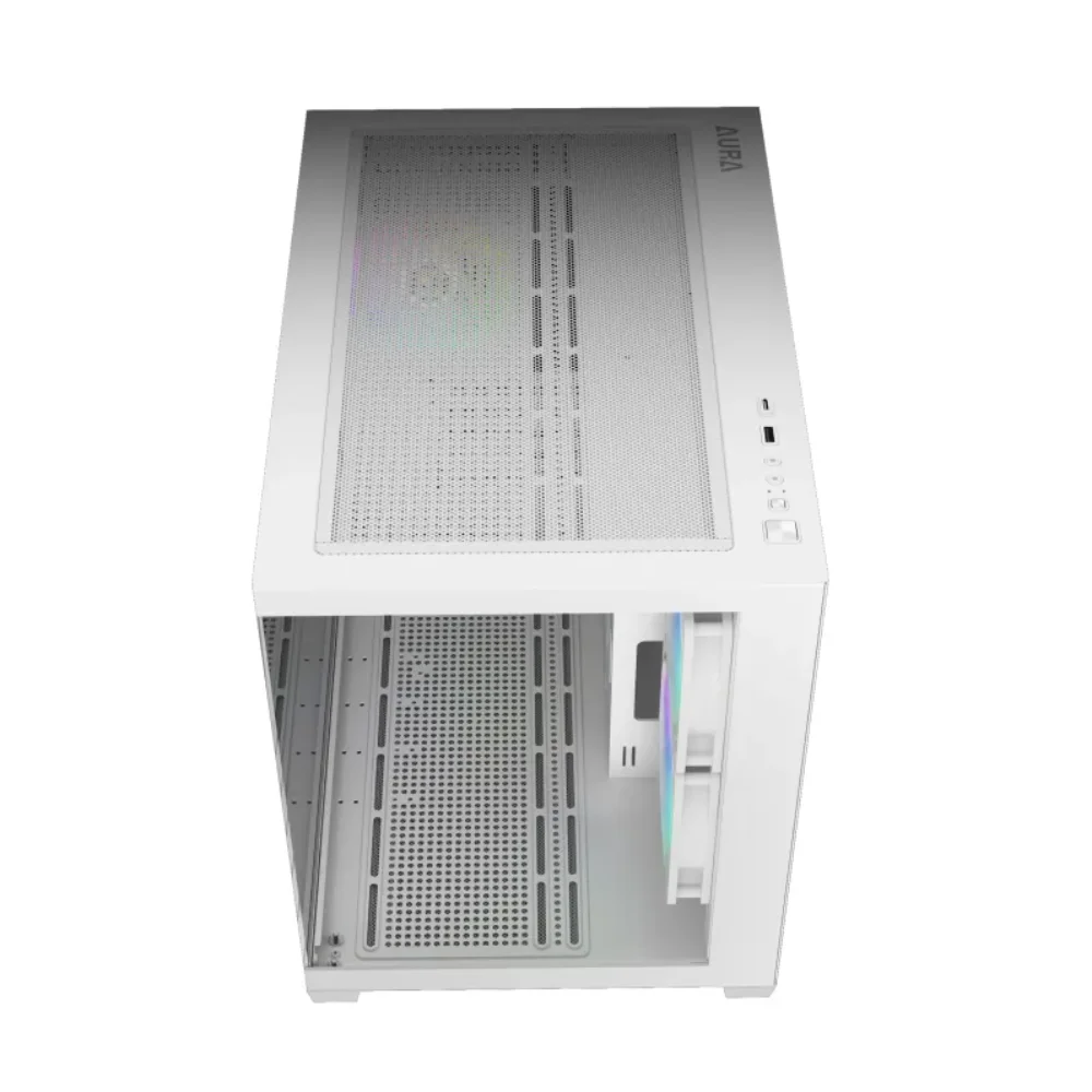 Gabinete Gamdias Aura Gc10m ARGB V2 Wh Matx Mini Tower Vidro Temperado Com 3 Fan Branco Gabinete Gamdias Aura Gc10m ARGB V2 Wh Matx Mini Tower Vidro Temperado Com 3 Fan Branco