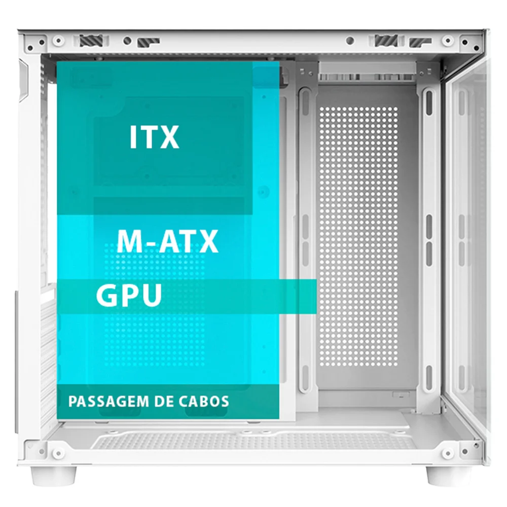 Gabinete Gamer C3tech Aquarius, Frontal E Lateral Em Vidro, Usb 3.0, Branco - Mt-g720wh Gabinete Gamer C3tech Aquarius, Frontal E Lateral Em Vidro, Usb 3.0, Branco - Mt-g720wh