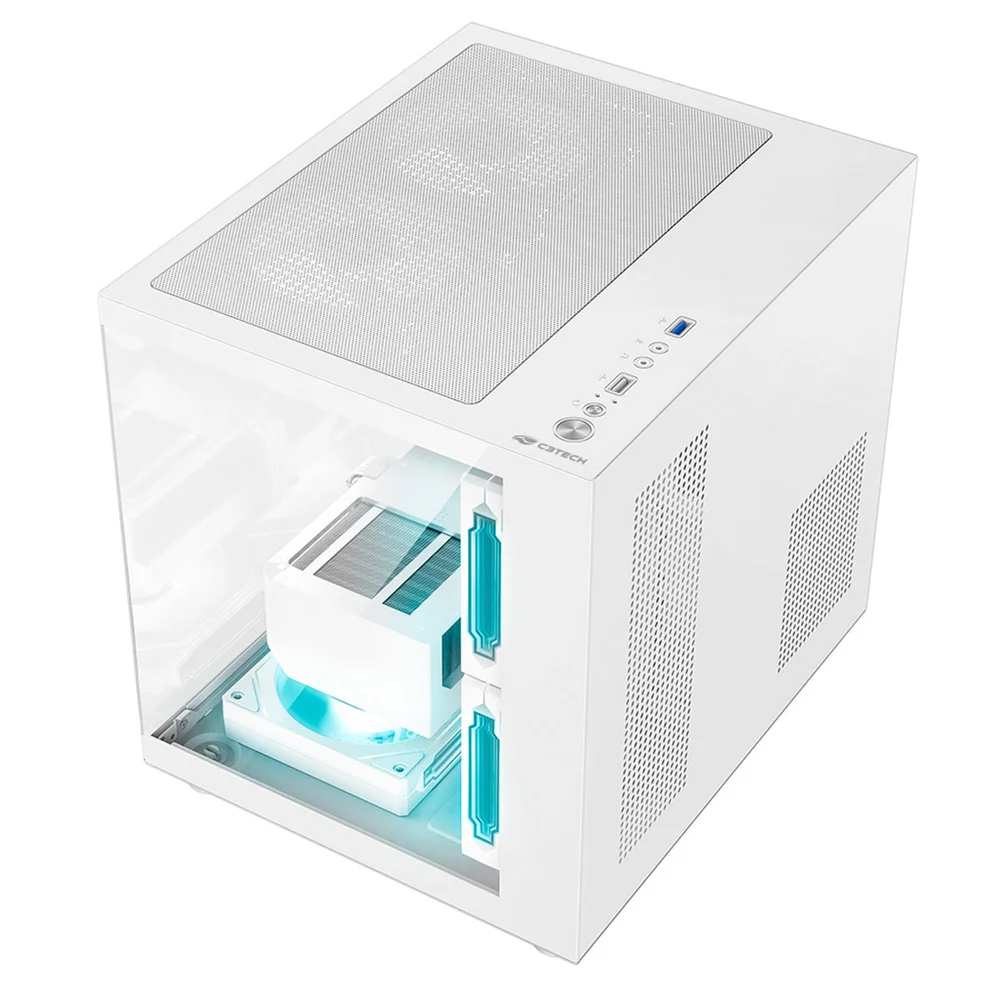 Gabinete Gamer C3tech Aquarius, Frontal E Lateral Em Vidro, Usb 3.0, Branco - Mt-g720wh Gabinete Gamer C3tech Aquarius, Frontal E Lateral Em Vidro, Usb 3.0, Branco - Mt-g720wh