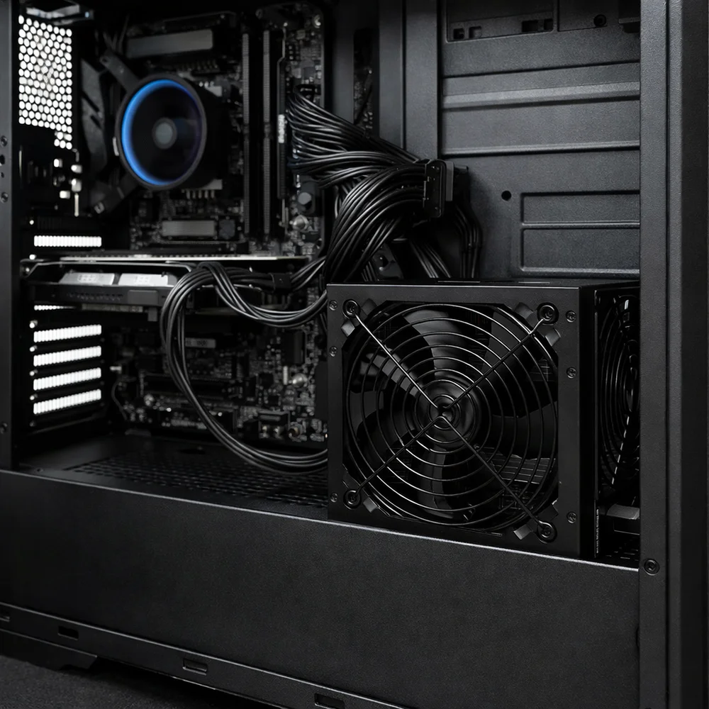 Fonte ATX 700W Aitek Delta EF700 Bivolt 120mm com Cabos SATA PCIe para PC Gamer Alto Desempenho Fonte ATX 700W Aitek Delta EF700 Bivolt 120mm com Cabos SATA PCIe para PC Gamer Alto Desempenho