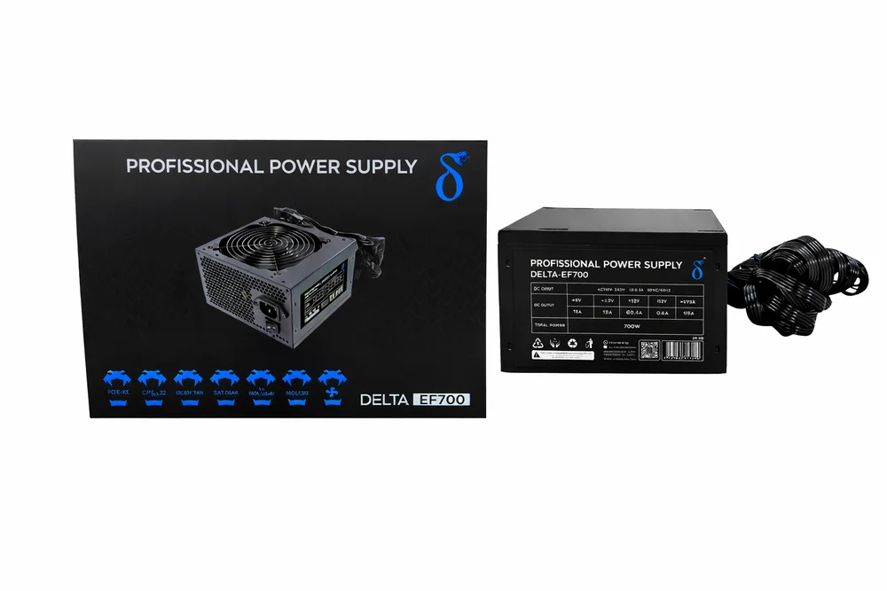 Fonte ATX 700W Aitek Delta EF700 Bivolt 120mm com Cabos SATA PCIe para PC Gamer Alto Desempenho Fonte ATX 700W Aitek Delta EF700 Bivolt 120mm com Cabos SATA PCIe para PC Gamer Alto Desempenho