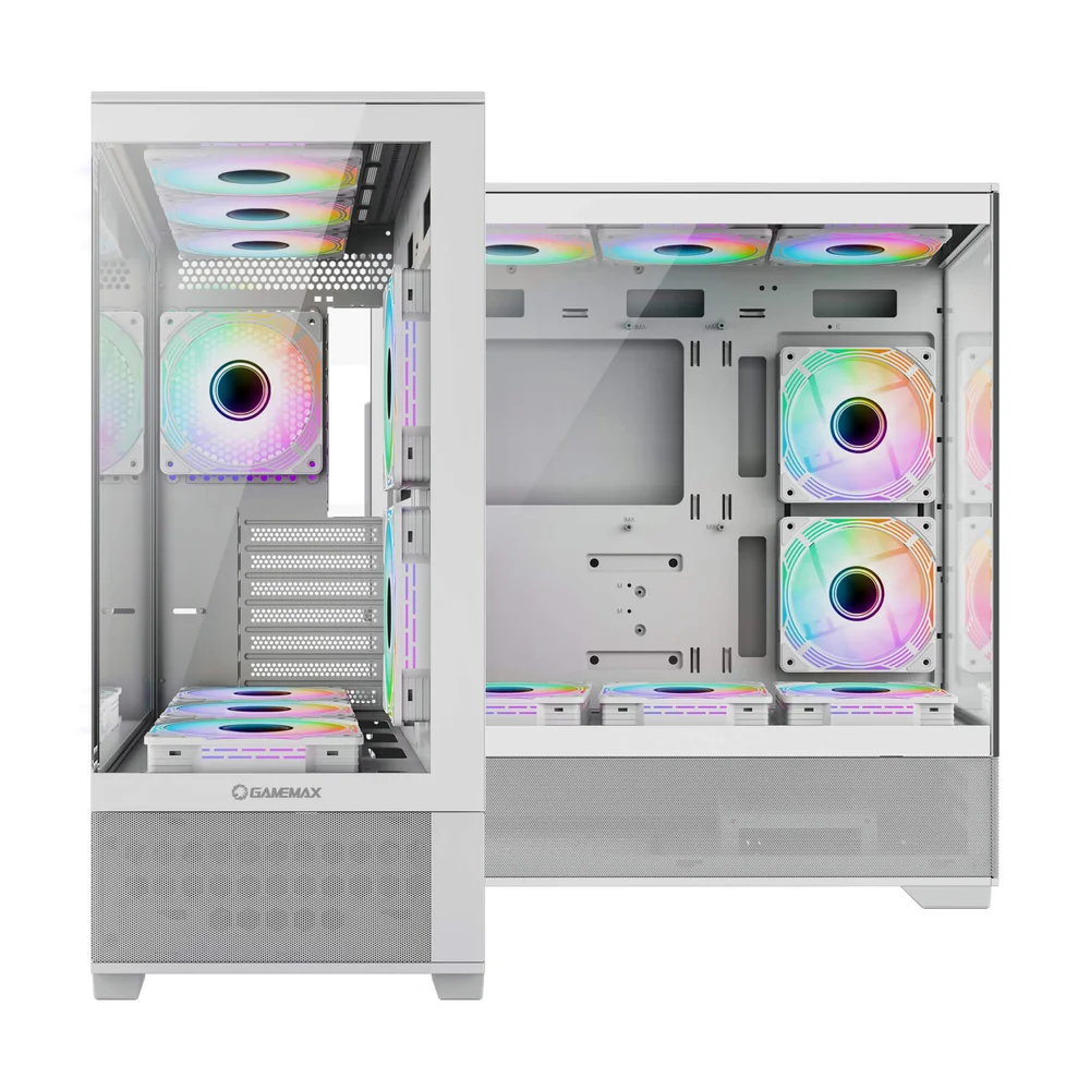 Gabinete Gamer Gamemax Vista Aw Wh, Atx, Vidro Temperado, 3 Fans Gabinete Gamer Gamemax Vista Aw Wh, Atx, Vidro Temperado, 3 Fans