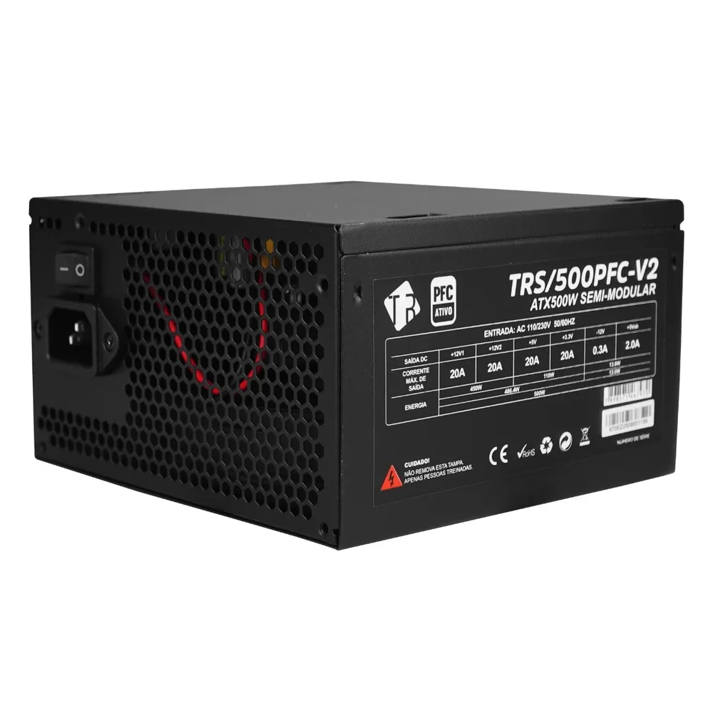 Fonte De Alimentação Atx 750w Apfc Bpc V2 Semi-modular Preto E Vermelho Fonte De Alimentação Atx 750w Apfc Bpc V2 Semi-modular Preto E Vermelho
