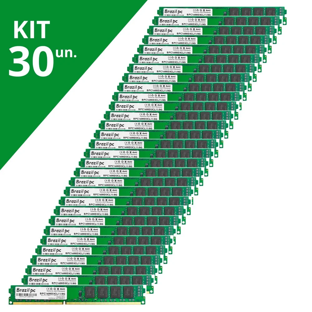 Kit 30 Memoria 8GB Ddr3 1600mhz Brazil PC Bpc1600d3cl11/8g Kit 30 Memoria 8GB Ddr3 1600mhz Brazil PC Bpc1600d3cl11/8g