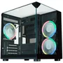 Gabinete Gamer Aquário K-mex Visão Micro Cg-02m2, Lateral E Superior Em Vidro Temp. Micro Atx, Preto - Cg02m2rh001cb0x