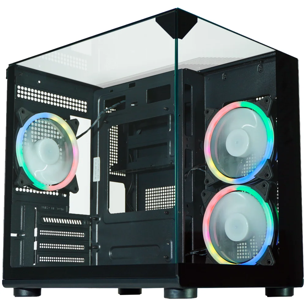 Gabinete Gamer Aquário K-mex Visão Micro Cg-02m2, Lateral E Superior Em Vidro Temp. Micro Atx, Preto - Cg02m2rh001cb0x Gabinete Gamer Aquário K-mex Visão Micro Cg-02m2, Lateral E Superior Em Vidro Temp. Micro Atx, Preto - Cg02m2rh001cb0x