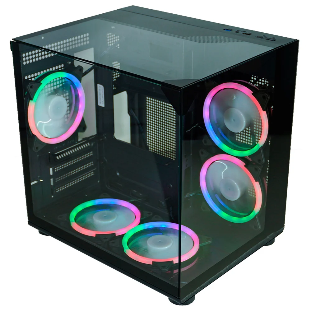 Gabinete Gamer Aquário K-mex Visão Micro Cg-02m2, Lateral E Superior Em Vidro Temp. Micro Atx, Preto - Cg02m2rh001cb0x Gabinete Gamer Aquário K-mex Visão Micro Cg-02m2, Lateral E Superior Em Vidro Temp. Micro Atx, Preto - Cg02m2rh001cb0x