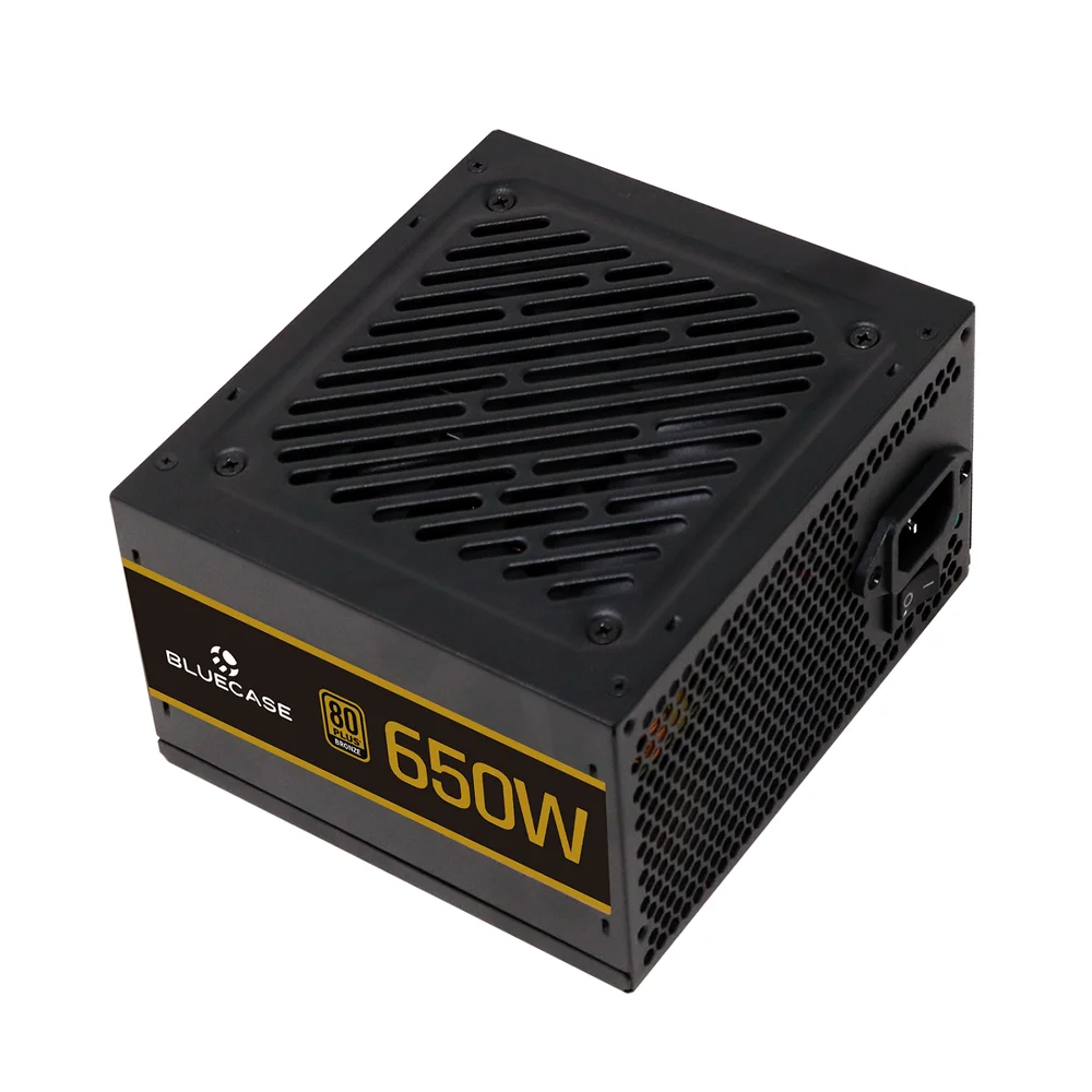 Fonte Atx 0650 W Bluecase, Es-RGB650wbx, 80 Plus Bronze, Pfc Ativo, Com Cabo, Com Caixa, Preta Fonte Atx 0650 W Bluecase, Es-RGB650wbx, 80 Plus Bronze, Pfc Ativo, Com Cabo, Com Caixa, Preta