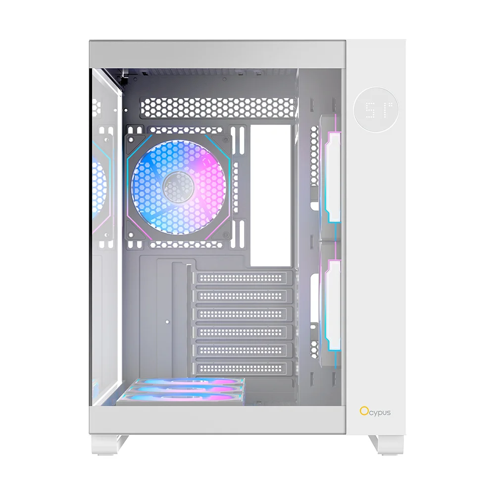 Gabinete Gamer Ocypus Iota C70 Atx ARGB Com Fans Branco Gabinete Gamer Ocypus Iota C70 Atx ARGB Com Fans Branco