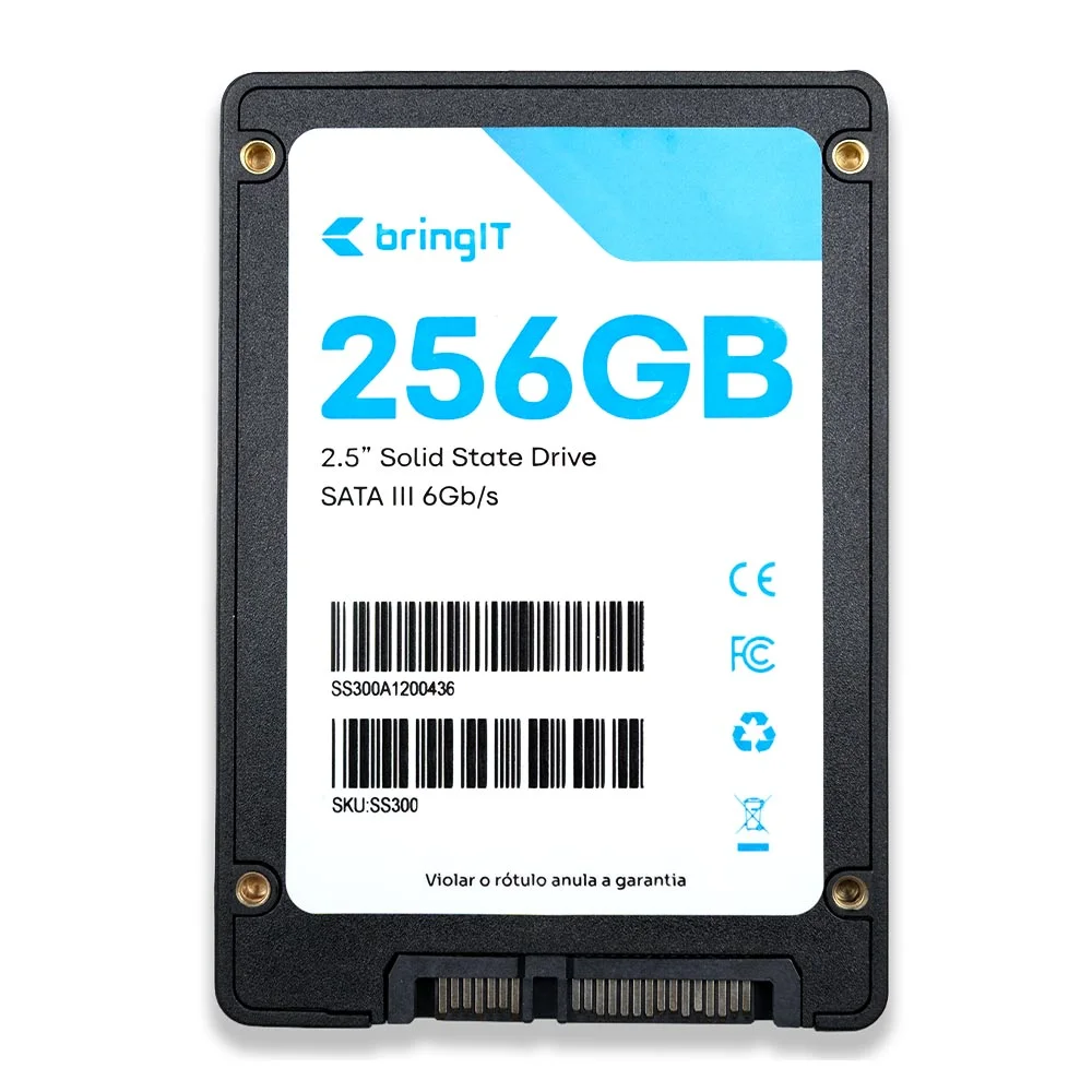 SSD Bringit 256gb Sata Iii Leitura 550mb/s Gravação 500mb/s