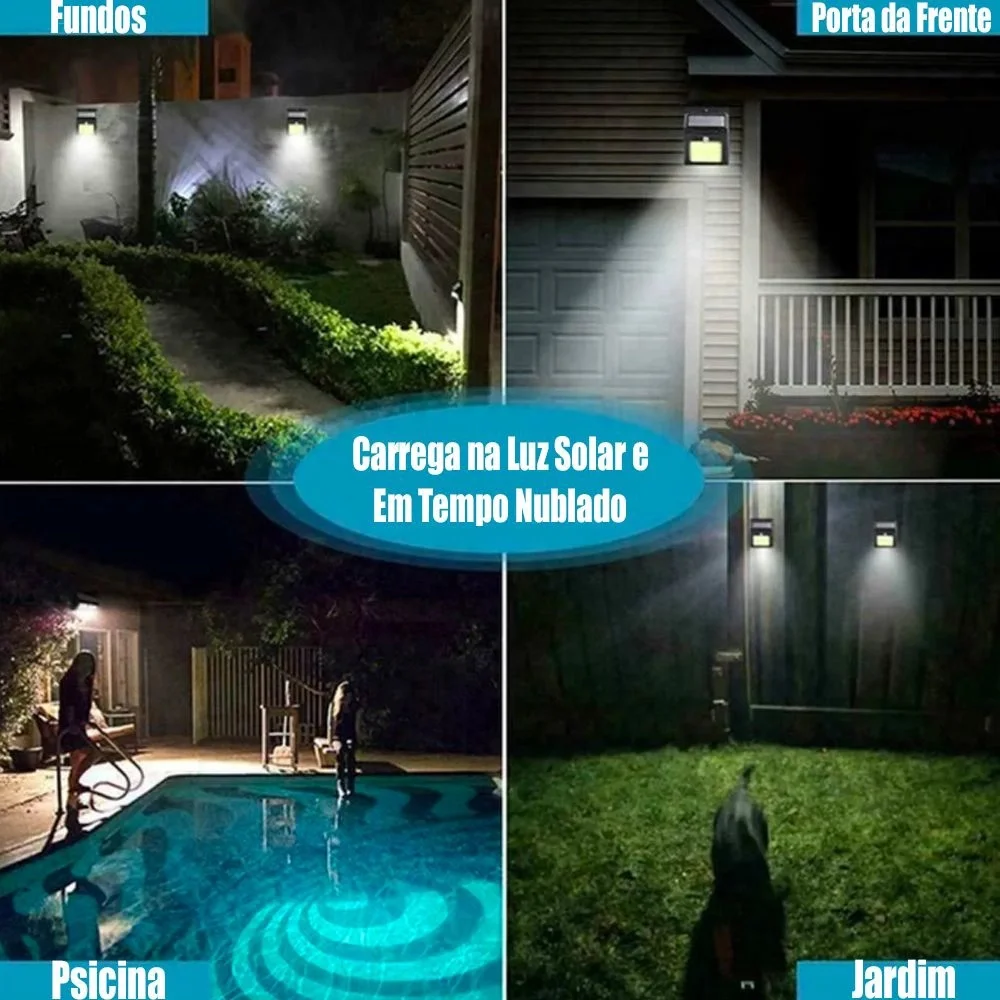 Luminária LED Arandela Solar Com Sensor De Presença